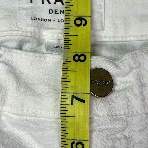 Frame Jeans Women’s (Tag 26) Actual 24 White Ripped Distressed Skinny Slim Fit - Picture 13 of 16